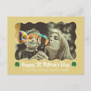 Glad St. Patricks dag Shamrocks familj 1 foto Helg Vykort
