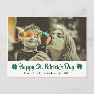 Glad St. Patricks dag Shamrocks familj 1 foto Helg Vykort