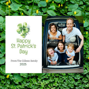 Glad St. Patricks dag Shamrocks familj 1 foto  Julkort