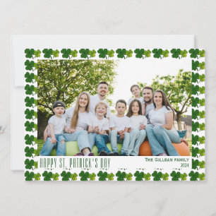 Glad St. Patricks dag Shamrocks familj 1 foto Julkort
