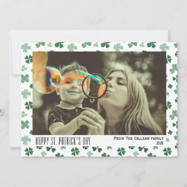Glad St. Patricks dag Shamrocks familj 1 foto  Julkort