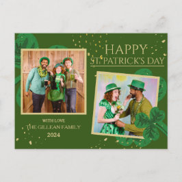 Glad St. Patricks dag Shamrocks familj en bild Helg Vykort
