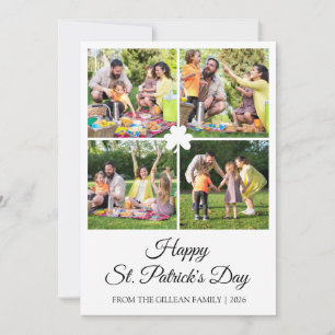 Glad St. Patricks dag Shamrocks familjefoto Julkort
