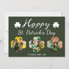 Glad St. Patricks dag Shamrocks familjefoto Julkort