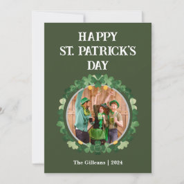 Glad St patricks dag Shamrocks Familjefoto Julkort