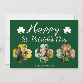 Glad St. Patricks dag Shamrocks familjefoto Julkort