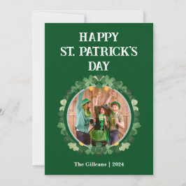 Glad St. Patricks dag Shamrocks Familjefoto Julkort