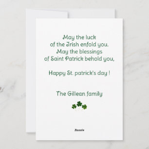 Glad St. Patricks dag Shamrocks mamma & bebis foto Julkort