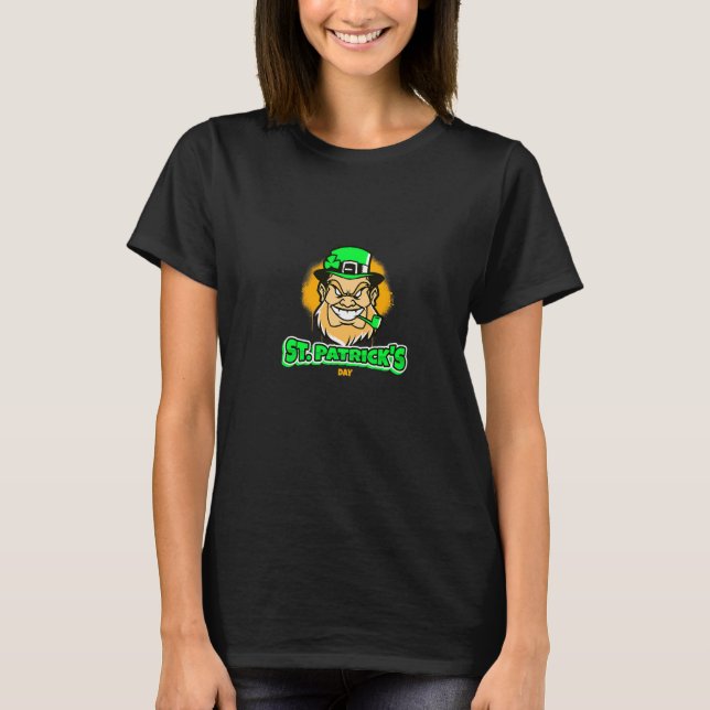 Glad St Patricks dag Skrämmande Ilsken Tomte T Shirt (Framsida)