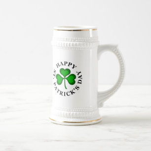 GLAD ST. PATRICKS DAG Text med grön Shamrock Sejdel