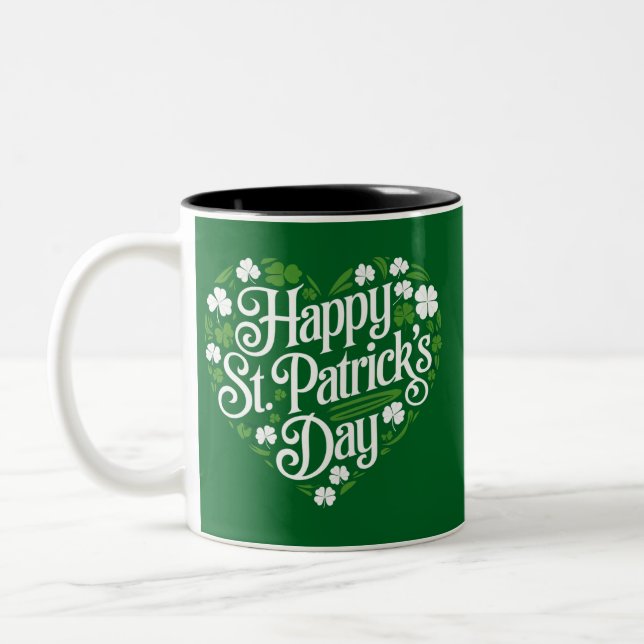 Glad St. Patricks dag  Två-Tonad Mugg (Vänster)