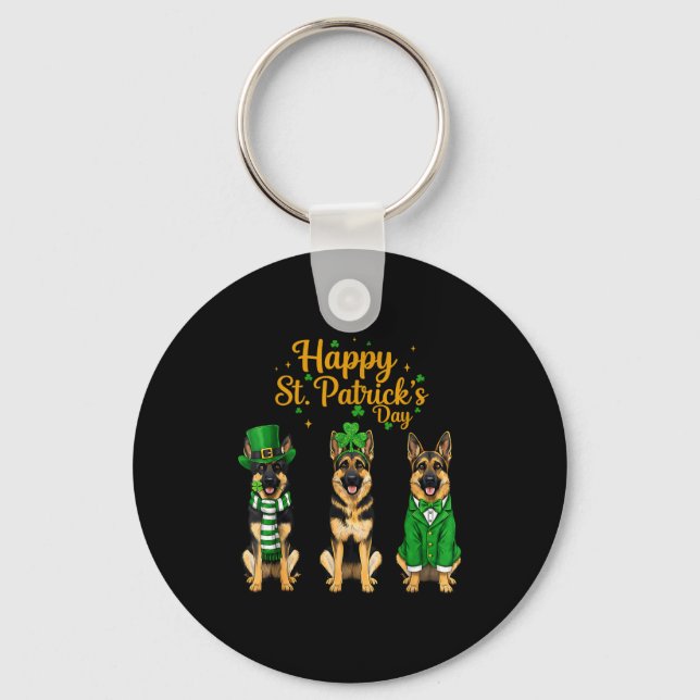 Glad st patricks dag vallhund grafik - nyckelring (Framsida)