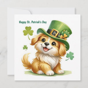Glad St. Patricks dag Valp Julkort