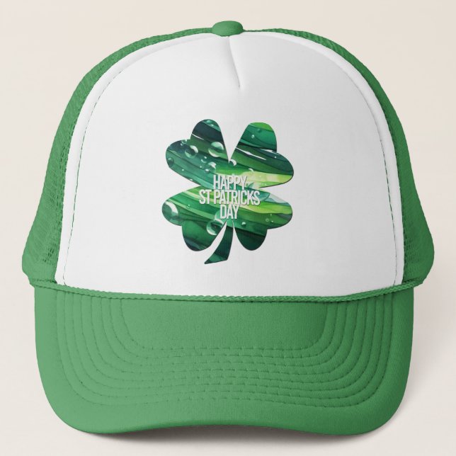 Glad St Patricks Day 4 blad klöver Irländsk stolth Keps (Framsida)