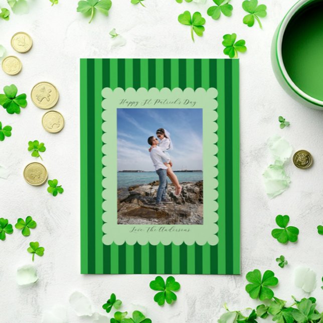 Glad St. Patrick's Day Anpassad Fotografi Modern Julkort (Skapare uppladdad)