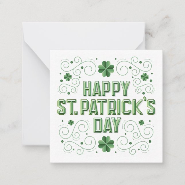 Glad St. Patrick's Day / brevpapper kort (Framsida)
