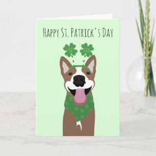 Glad St Patricks Day Brun Hund Grön Kort