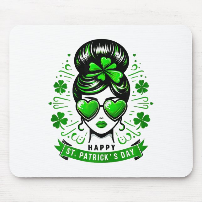 Glad St Patricks Day Bull Saint Paddys Flickor Bar Musmatta (Framsidan)