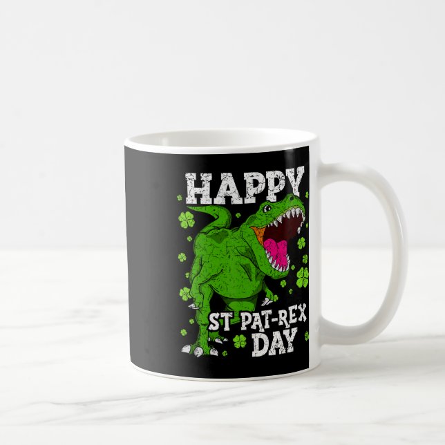 Glad St Patricks Day Dinosaur T-rex Pojkar Småbarn Kaffemugg (Höger)