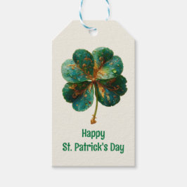 Glad St. Patrick's Day Elegant Shamrock Presentetikett