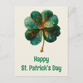 Glad St. Patrick's Day Elegant Shamrock Vykort