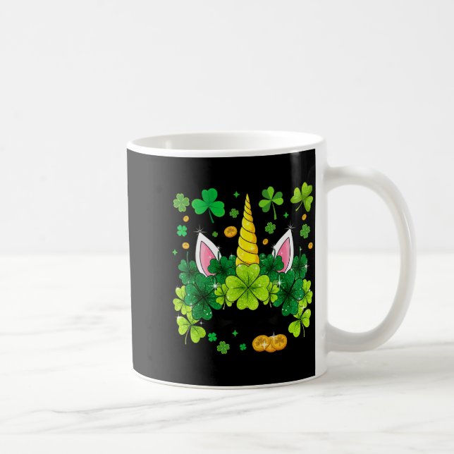Glad St Patricks Day Enhörningsansikte Irländsk Sh Kaffemugg (Höger)