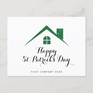 Glad St. Patrick's Day Fastighets Hus Vykort