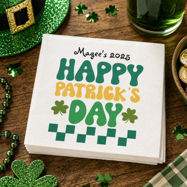 Glad St. Patrick's Day-fest Pappersservett (Happy St. Patrick's Day Party Napkins)