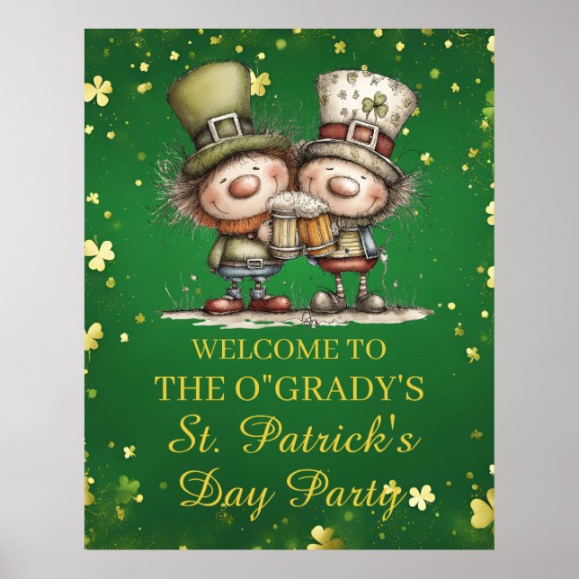 Glad St. Patrick's Day-festillustration Poster (Framsidan)