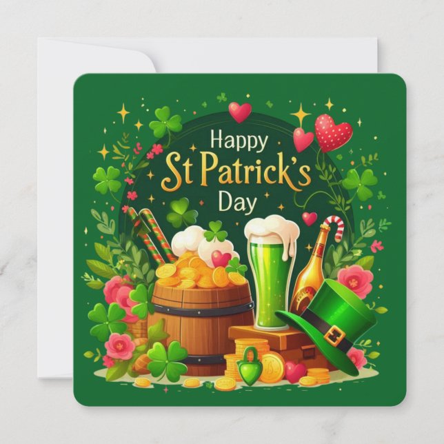 Glad St. Patrick's Day Festlig Firande Inbjudningar (Framsida)