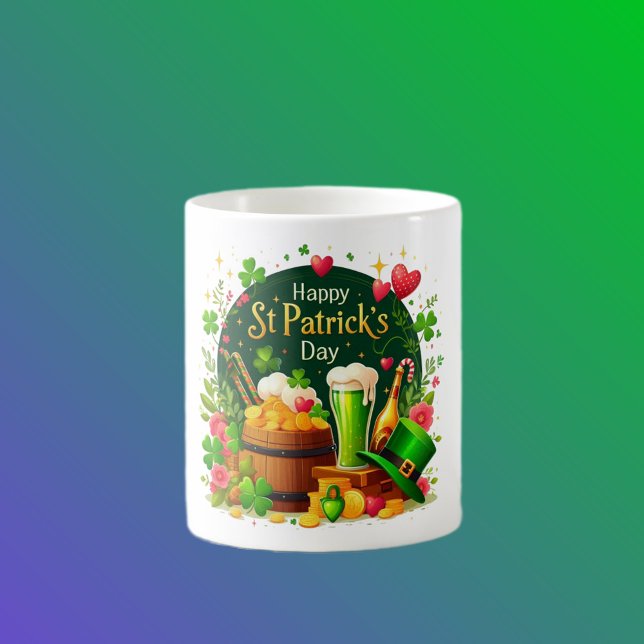 Glad St. Patrick's Day Festlig Firande Kaffemugg (Skapare uppladdad)