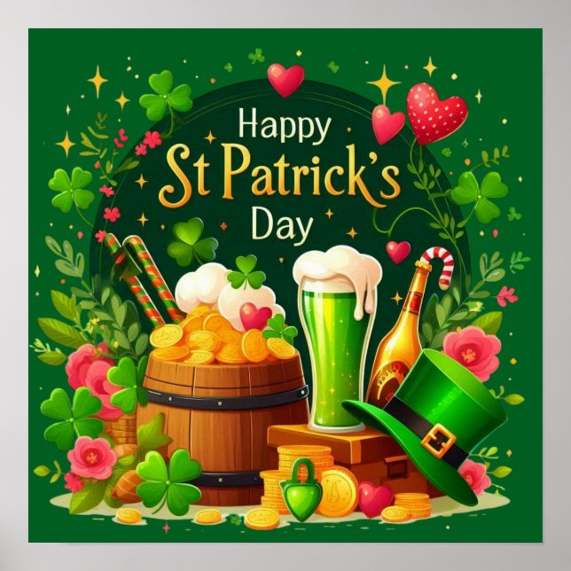 Glad St. Patrick's Day-festlig Firande Poster (Framsidan)