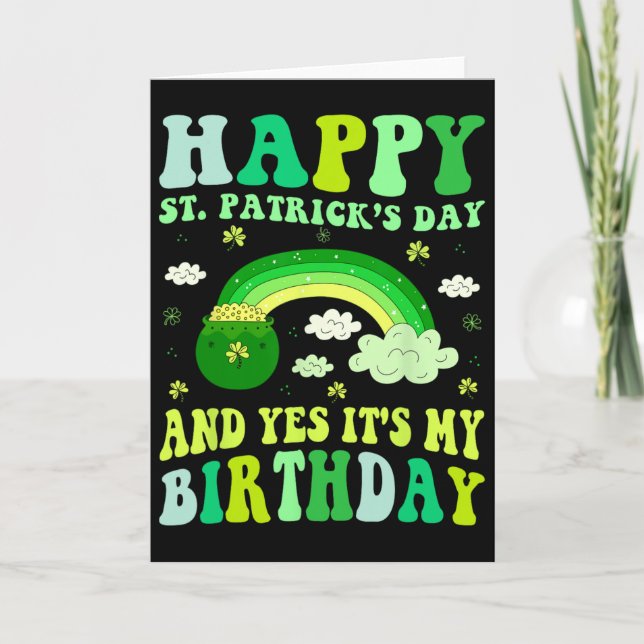 Glad St Patricks Day Födelsedag Saint Paddys Kvinn Kort (Framsida)