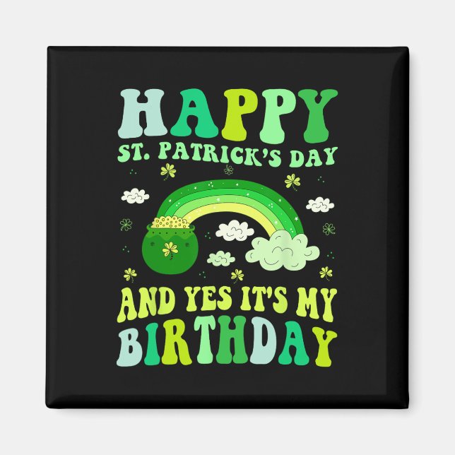 Glad St Patricks Day Födelsedag Saint Paddys Kvinn Magnet (Framsidan)