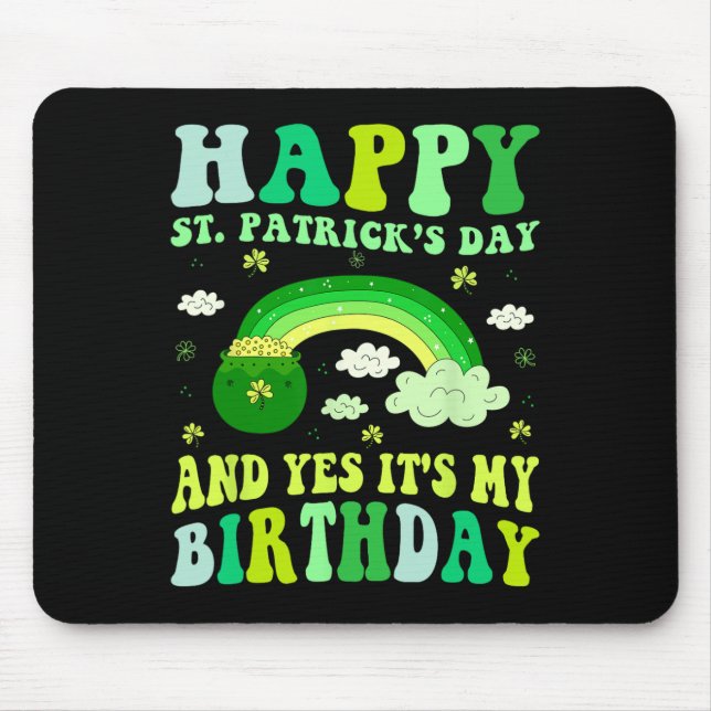 Glad St Patricks Day Födelsedag Saint Paddys Kvinn Musmatta (Framsidan)