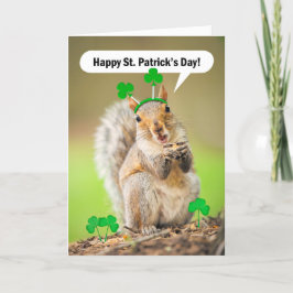 Glad St Patricks Day för alla ekorrar Helgkort