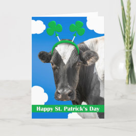 Glad St Patricks Day för alla kor i Shamrock Helgkort