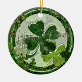 Glad St. Patrick's Day Foto Julgransprydnad Keramik