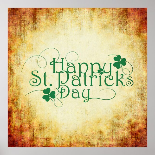 Glad St. Patrick's Day Fyrkantig Poster (Framsidan)
