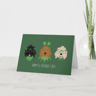 Glad St Patricks Day Goldendoodle Hundar Helgkort