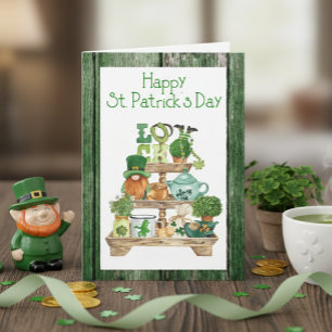 Glad St. Patrick's Day Grön TräPostkort Helgdag Helgkort