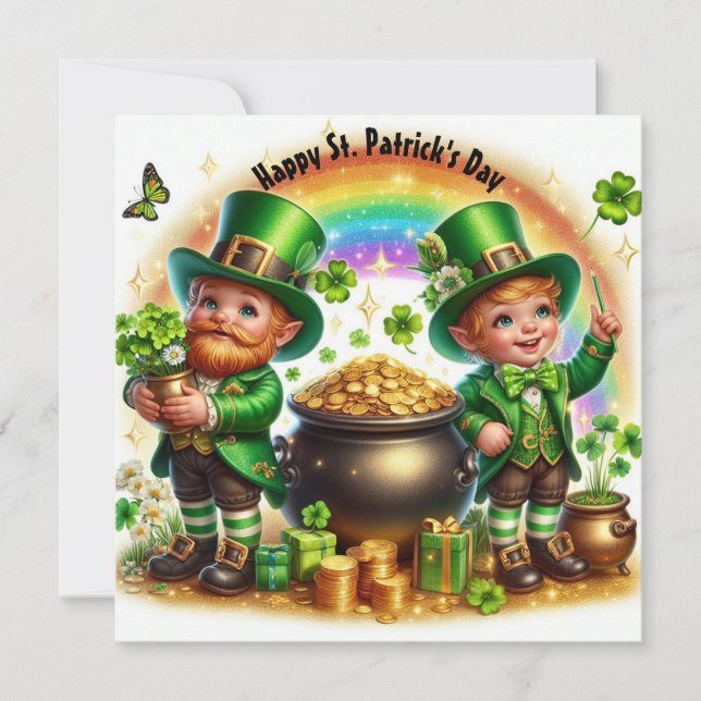 Glad St Patricks Day Högtidskort Julkort (Framsida)
