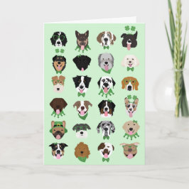 Glad St. Patricks Day Hund Ansiktsmönster Kort