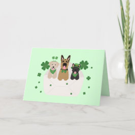 Glad St Patricks Day Hundpost Helgkort