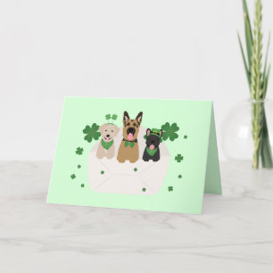 Glad St Patricks Day Hundpost Helgkort