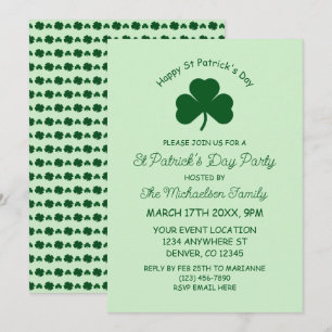 Glad St Patrick's Day Inbjudningar