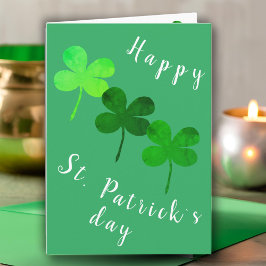 Glad St. Patricks Day Irländsk Grön Shamrock Klöve Kort