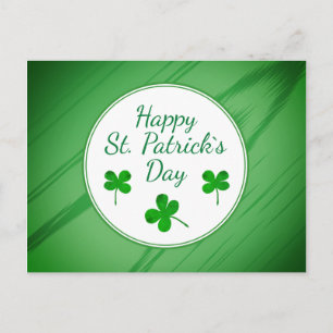 Glad St. Patrick's Day Irländsk grön Shamrock Vykort