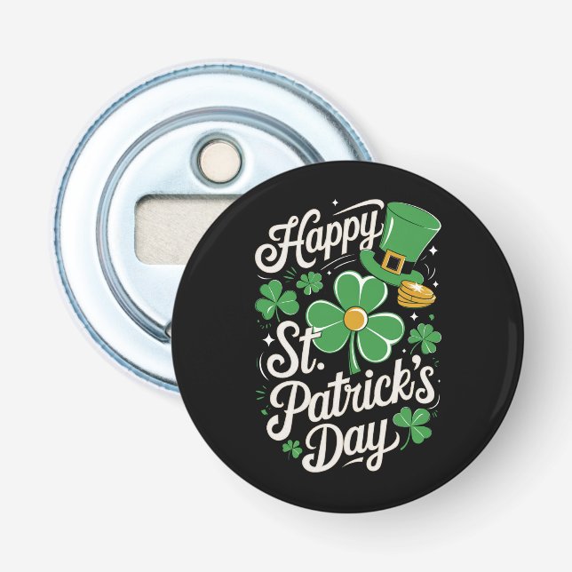 Glad St Patrick's Day irländskt arv St Patty's  Flasköppnare (Framsidan)