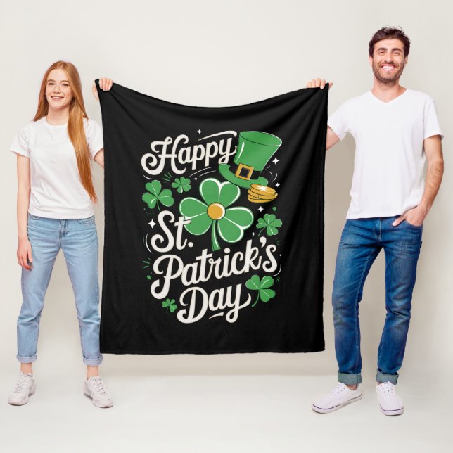 Glad St Patrick's Day irländskt arv St Patty's  Fleecefilt (På plats)